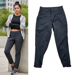 Athleta Radiant Jogger Pants Women's 4 Black Tapered Zip Leg Athleisure Gorpcore